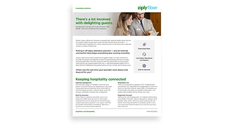 Downloadable hospitality summary