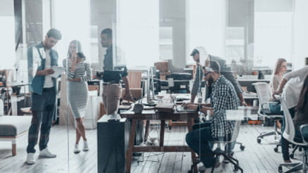 Group of people in an office setting