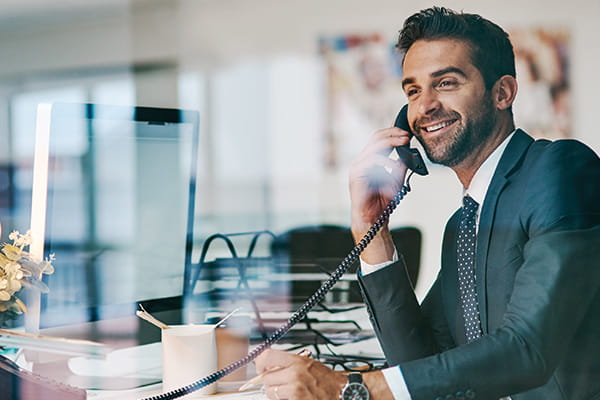 Person using Enterprise Hosted Voice