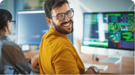 engineer with glasses in workplace